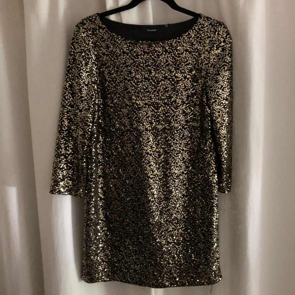 Tahari sequin dress